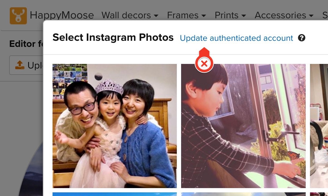 How to change to a different Instagram account