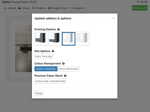 Options menu