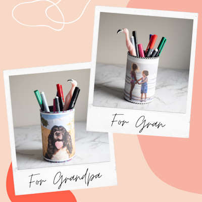 Finished product: Personalised pen holder