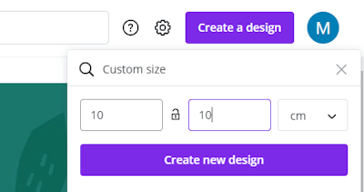 Create a design with custom dimensions