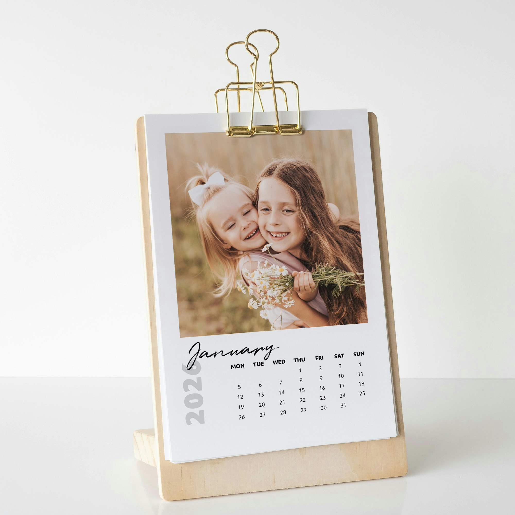 Pair with a wooden stand for a year full of smiles. - Desk calendar prints - HappyMoose