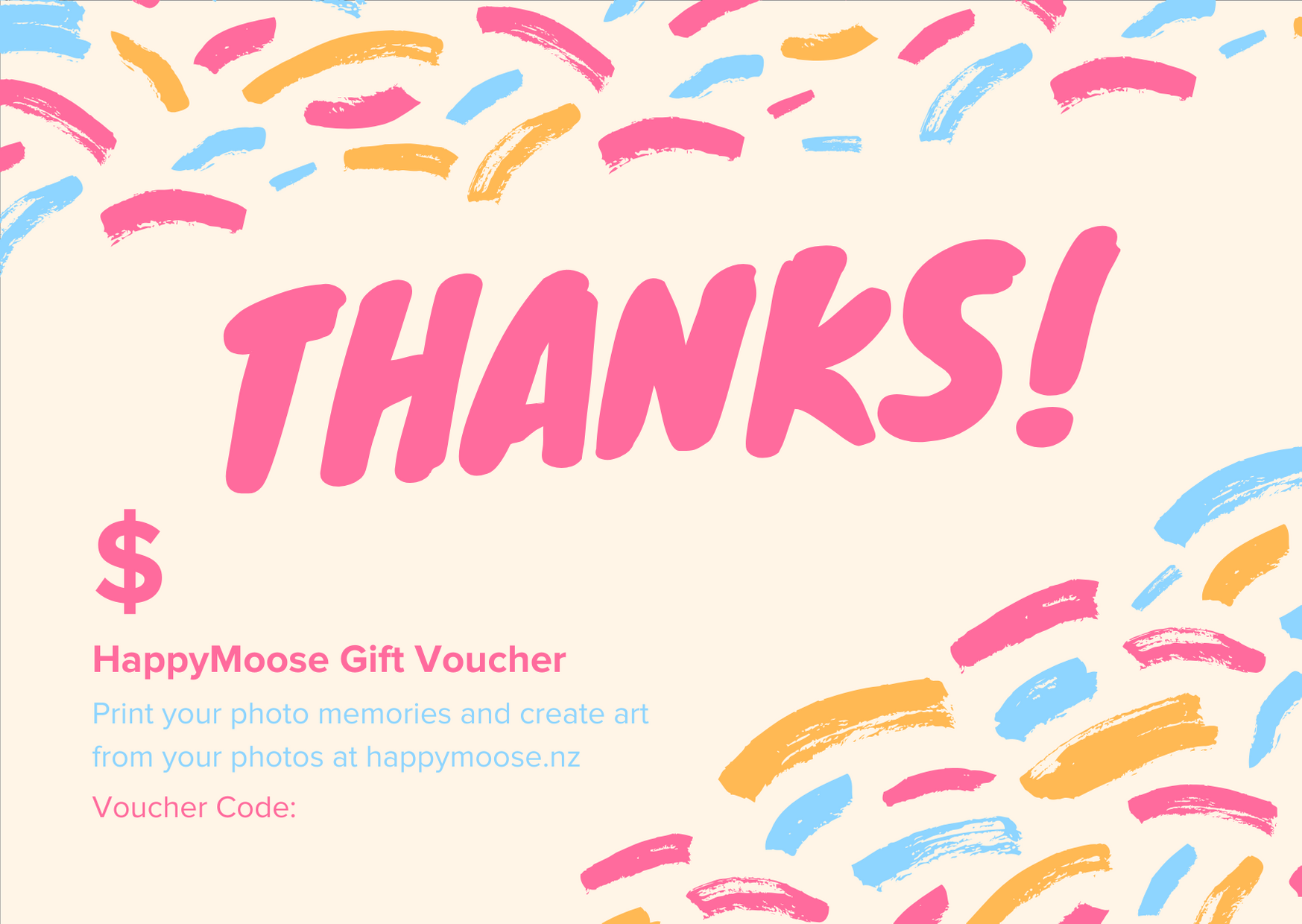 Thanks - Gift vouchers - HappyMoose