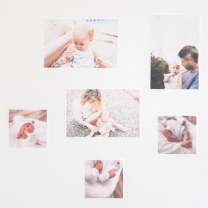 Mix of photo wall decals of a young family