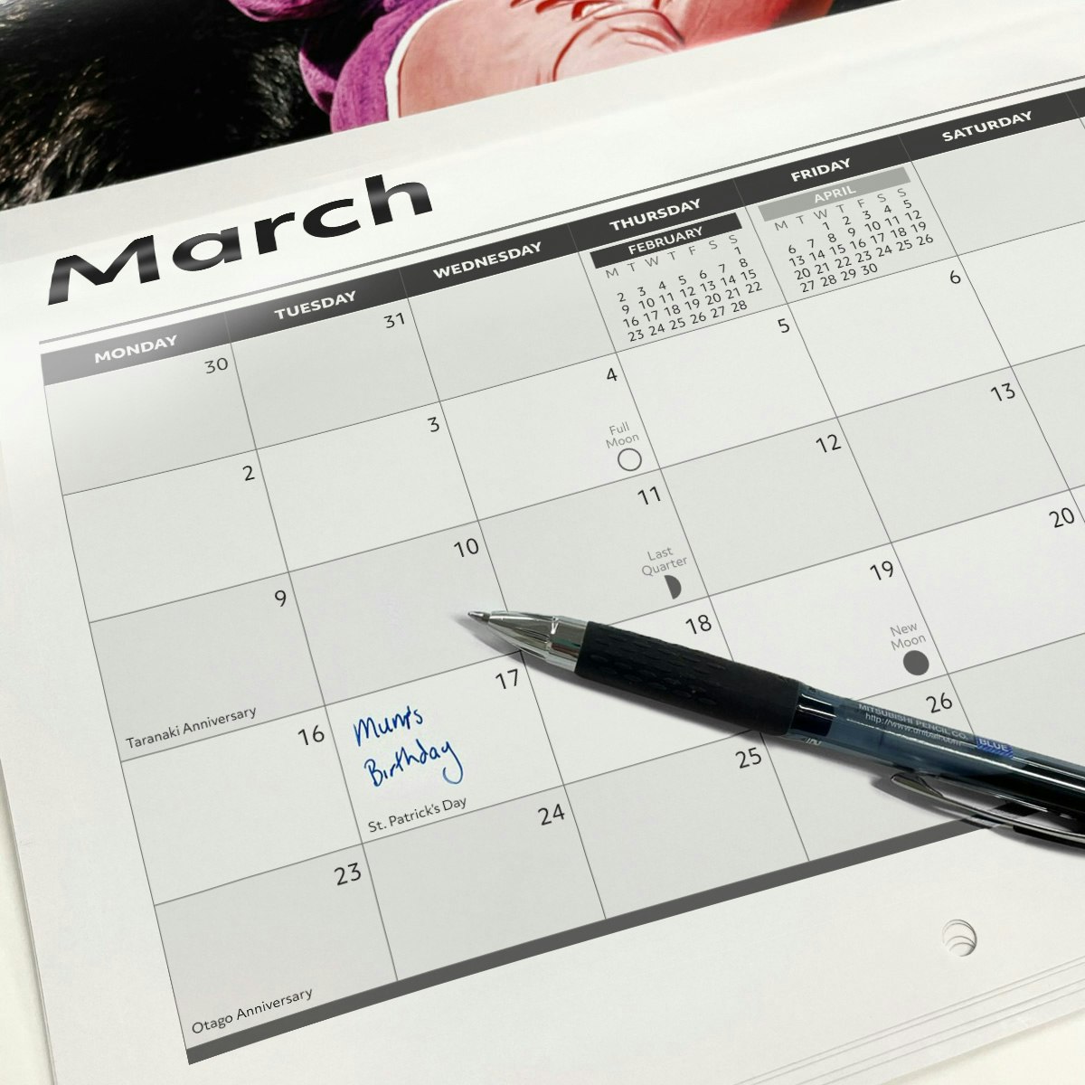 Plenty of space to write all your important occasions. - Wall calendars 2026 - HappyMoose