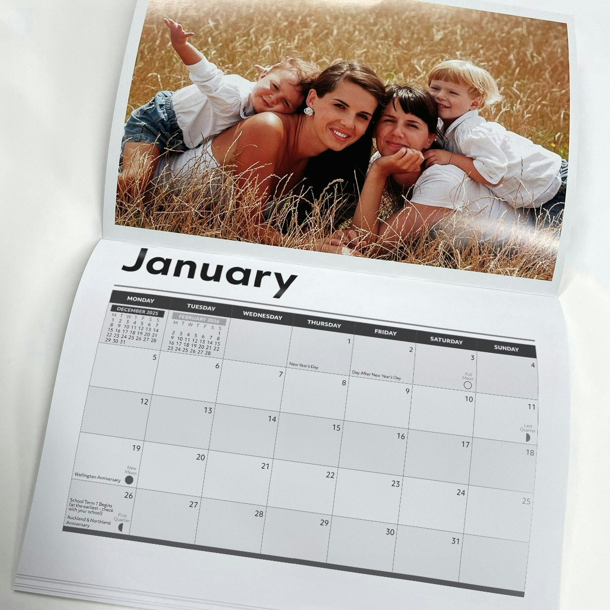 Quality silk paper stock brings your 12 photographs to life. - Wall calendars 2026 - HappyMoose