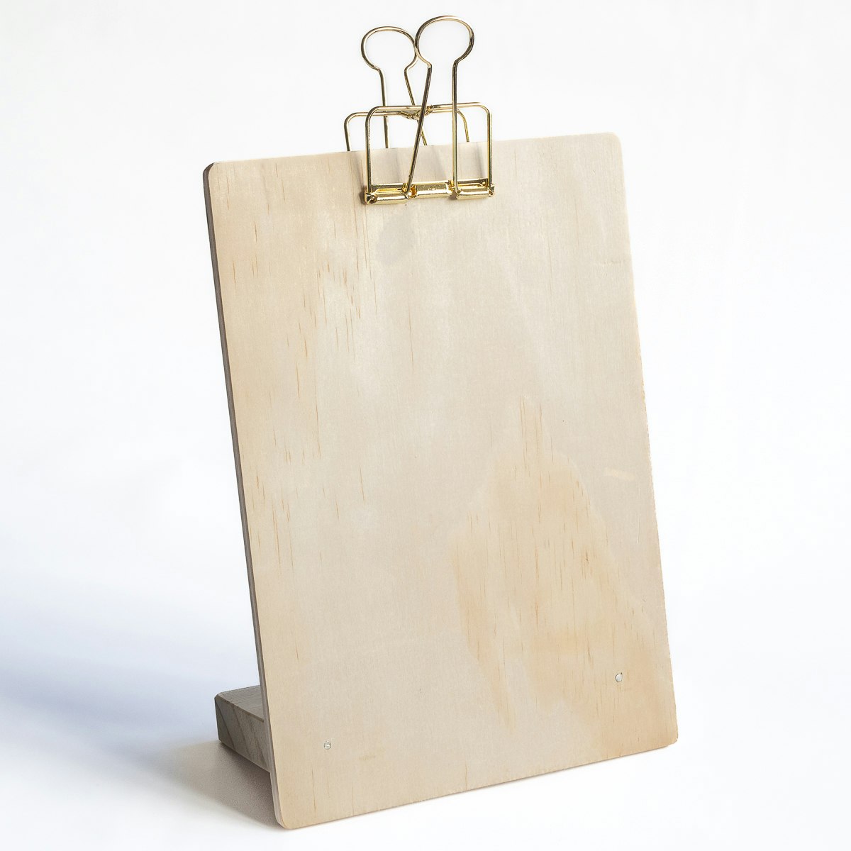 Wooden photo stand comes standard with one gold bulldog clip. - Photo stands - HappyMoose