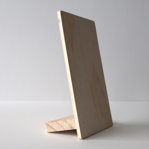 Wooden photo stand.